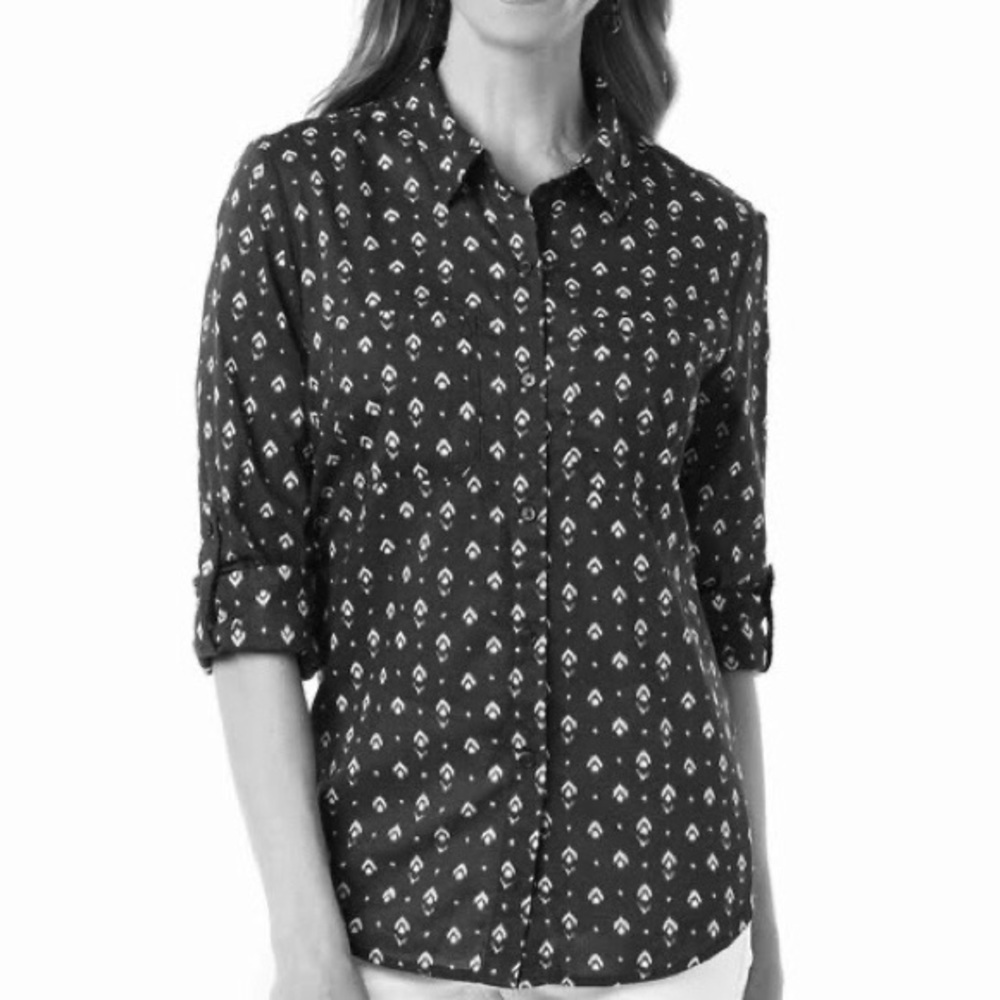 Jaclyn Smith | Ikat Print Shirt, Red